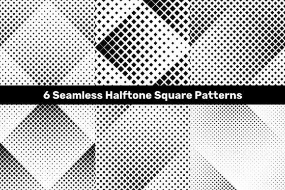 6 Seamless Halftone Square Patterns for Professionals