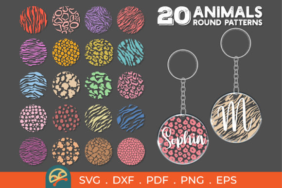 Animals Round Patterns for Craft and Brand Design