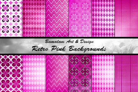 Bright Pink Retro Sublimation Patterns for Crafters