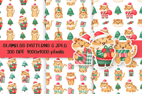 Christmas Tiger Seamless Patterns: A Creative Asset for Modern Designers