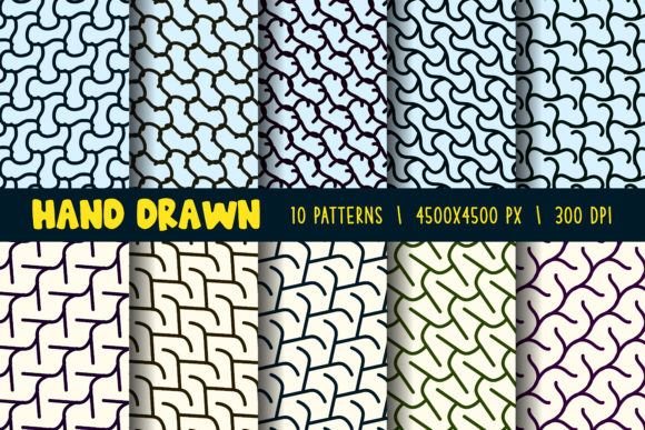 Hand Drawn Digital Paper Patterns Design Bundle