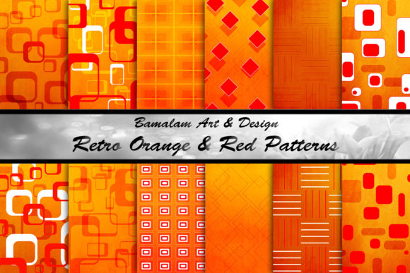 Retro Orange Red Patterns for Bold Sublimation and Craft Projects