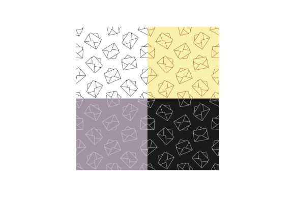 Set of Seamless Patterns with Festive Envelopes and Cards for Design Projects