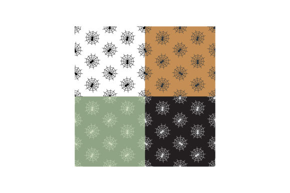 Set of Seamless Patterns with Spider Web for Halloween Design