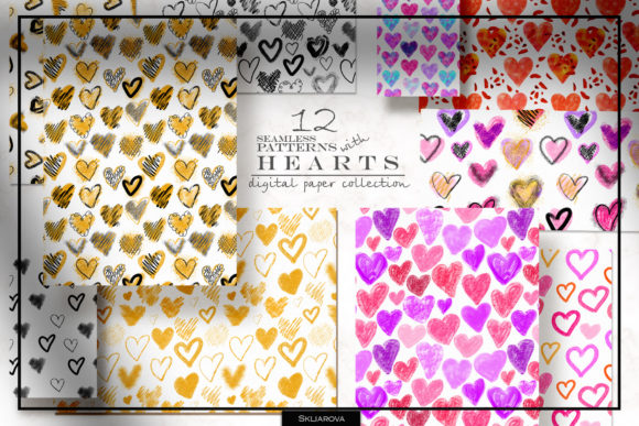 Stylish Hearts Patterns: Versatile Digital Papers for Every Creative Project